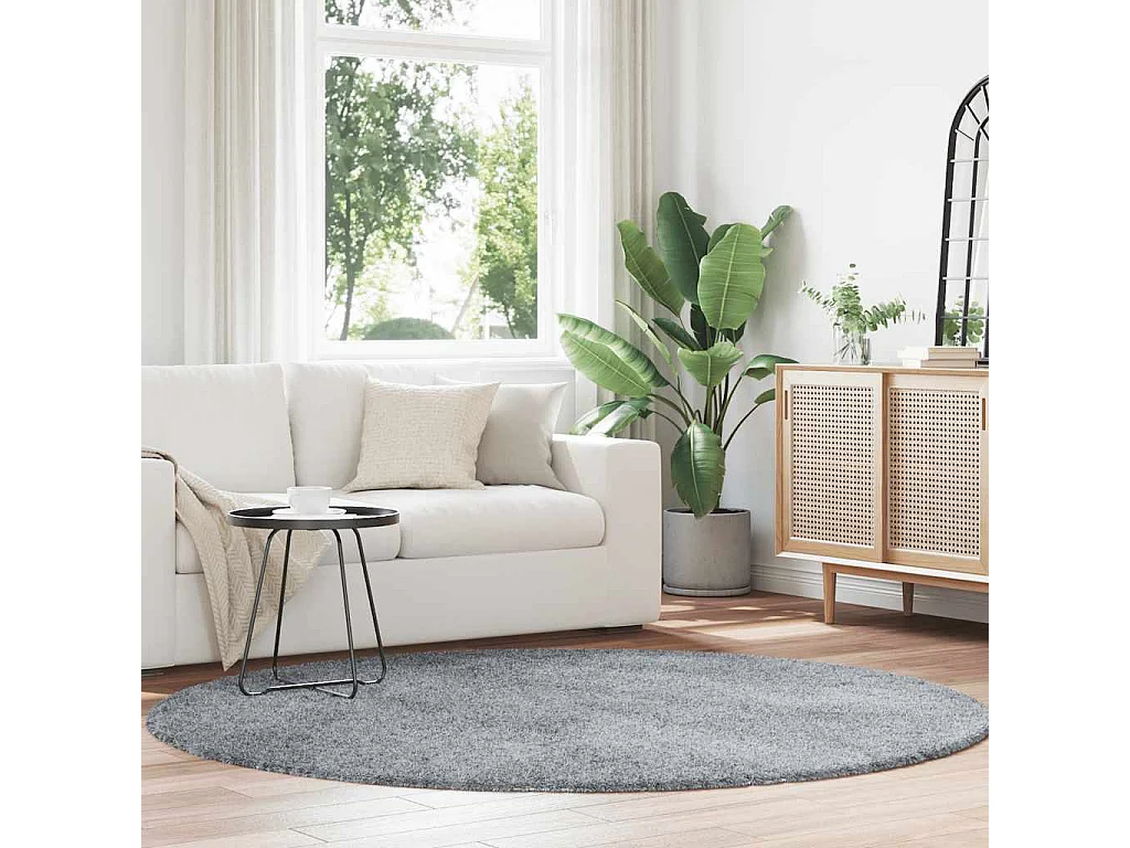 NAVARRA zilvergrijs langpolig shaggy tapijt 200x200 cm