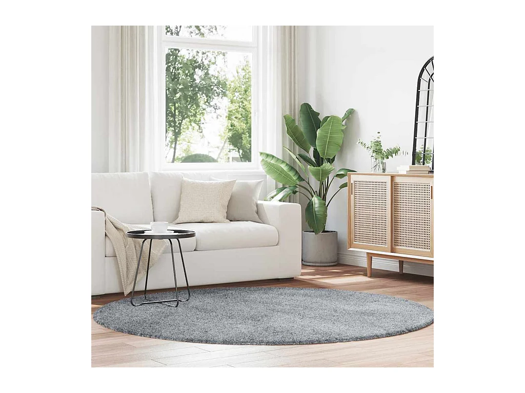 Tappeto shaggy a pelo lungo NAVARRA grigio argento 200x200 cm