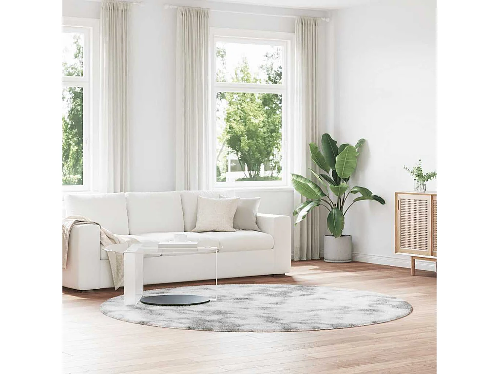 Tapis Shaggy à poils longs NAVARRA gris clair 240x240 cm