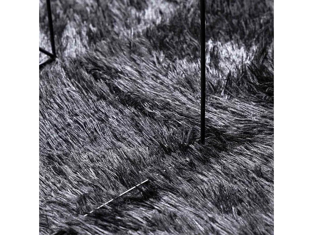Tapis Shaggy à poils longs NAVARRA gris foncé 100x100 cm