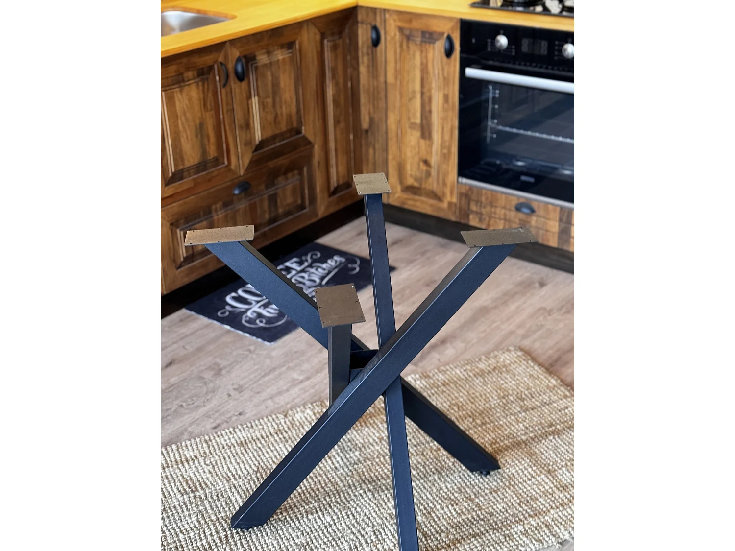 Tischgestell Metall Schwarz 2-er Set 80x80 cm