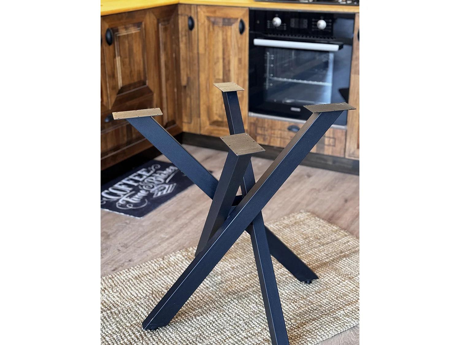 Tischgestell Metall Schwarz 2-er Set 80x80 cm