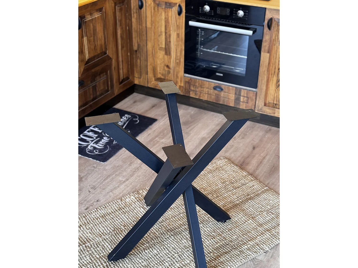 Tischgestell Metall Schwarz 2-er Set 80x80 cm