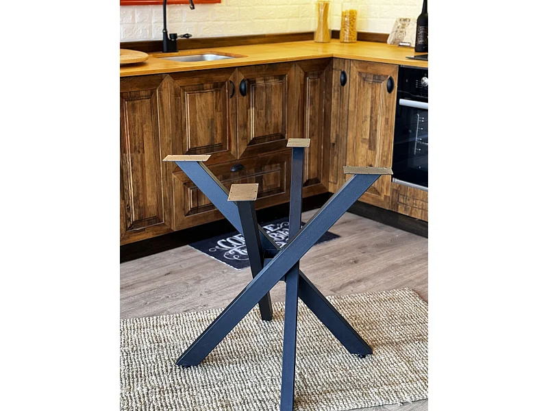 Tischgestell Metall Schwarz 2-er Set 80x80 cm