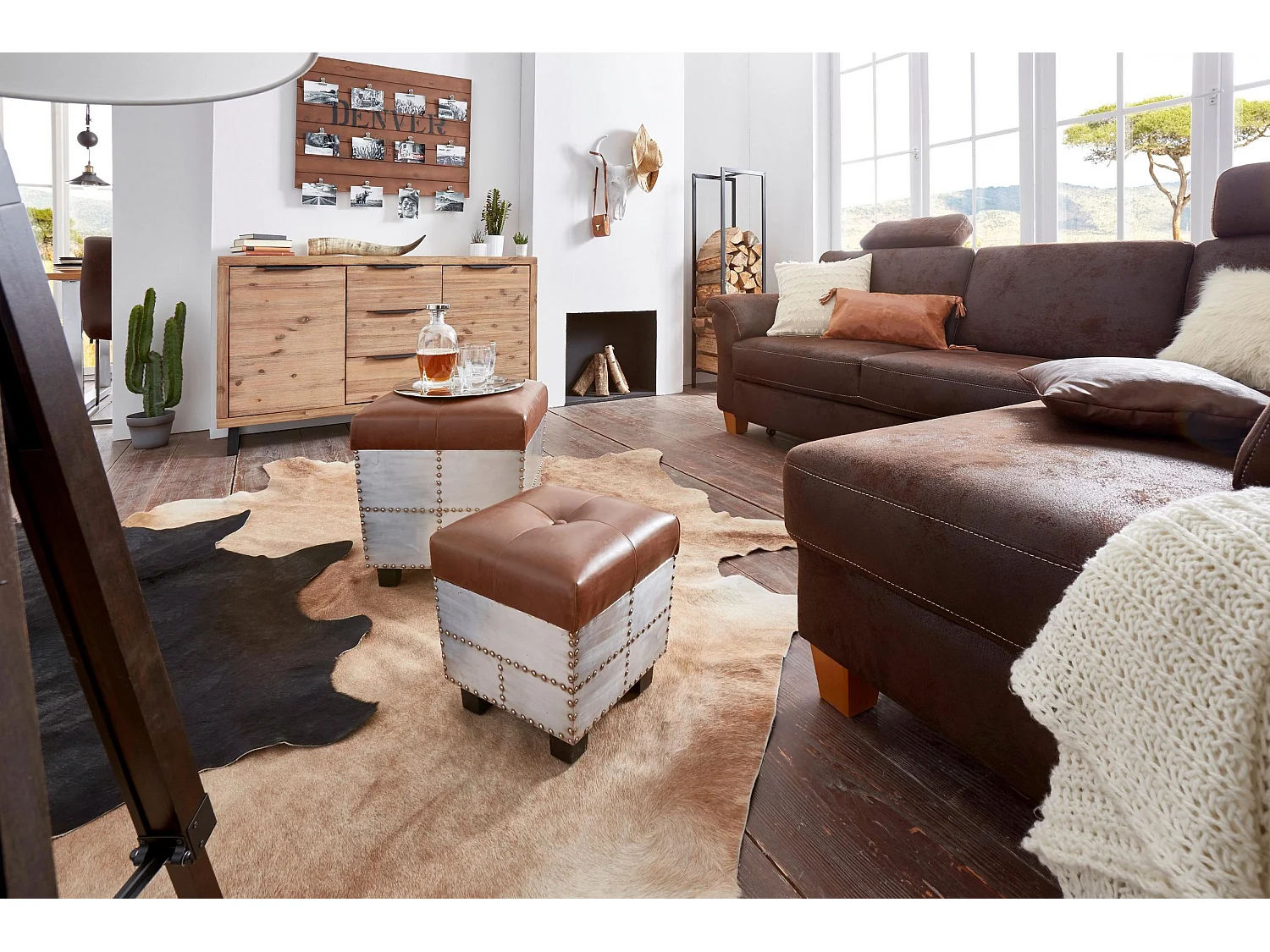 Kaminholzregal Metall Schwarz