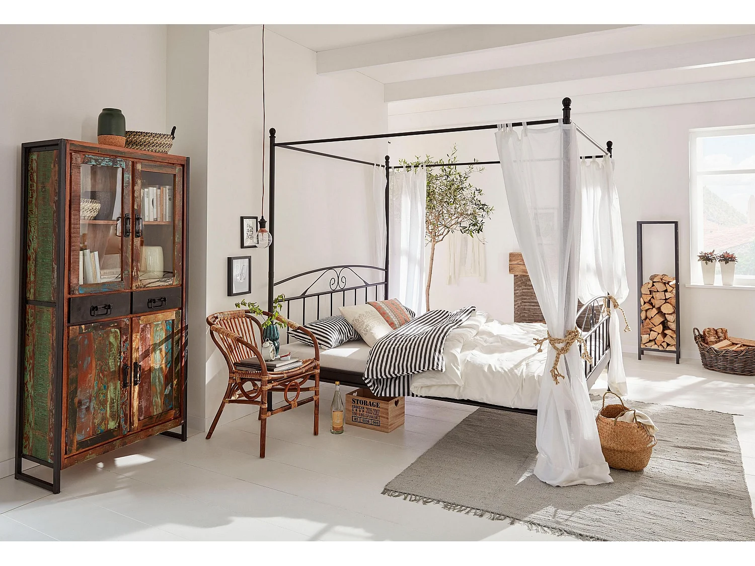 Kaminholzregal Metall Schwarz