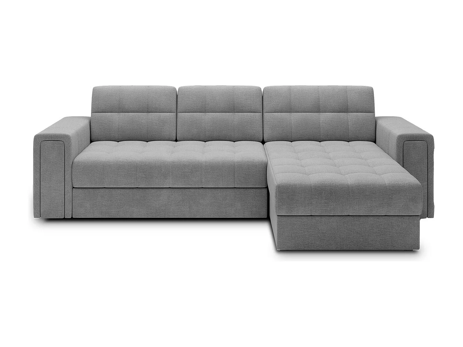 Canapé d'angle droit convertible réversible Veziko Velours Gris