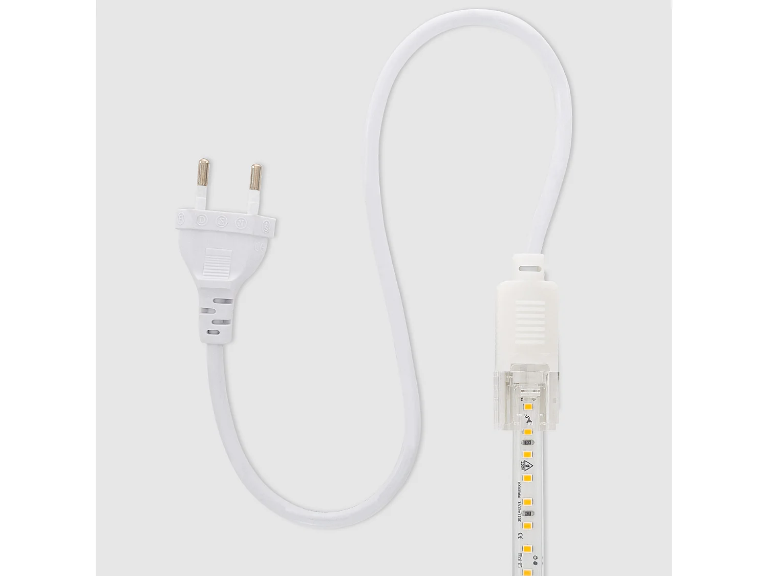 Striscia LED Regolabile 220V SMD Autorettificata 120 LED/m 10W/m 1000lm/m Larga 12mm IP65 Taglio 10cm 2700K Bianco Caldo 10 m