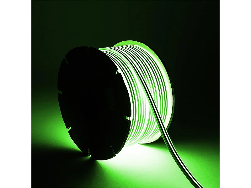 Tira LED Neón 48V Bobina 50m 8W/m Corte 5cm IP65 NFLEX6 Verde