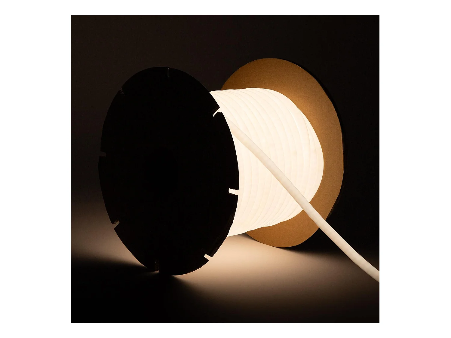 Ruban LED Néon Dimmable 220V BOBINE 50m Circulaire SFLEXx17 8W/m Coupe 100cm IP65 Blanc neutre