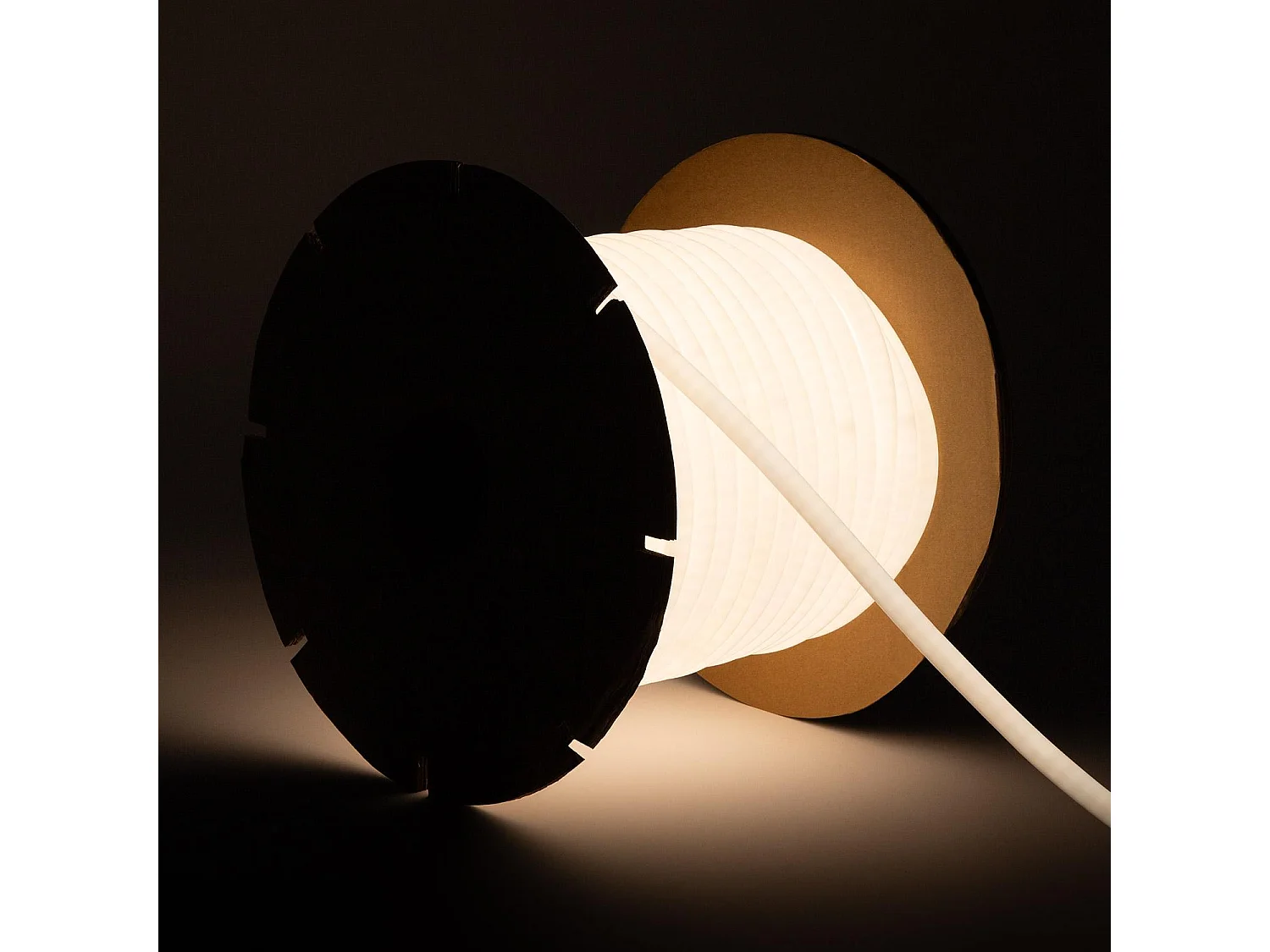 Ruban LED Néon Dimmable 220V BOBINE 50m Circulaire SFLEXx17 8W/m Coupe 100cm IP65 Blanc neutre