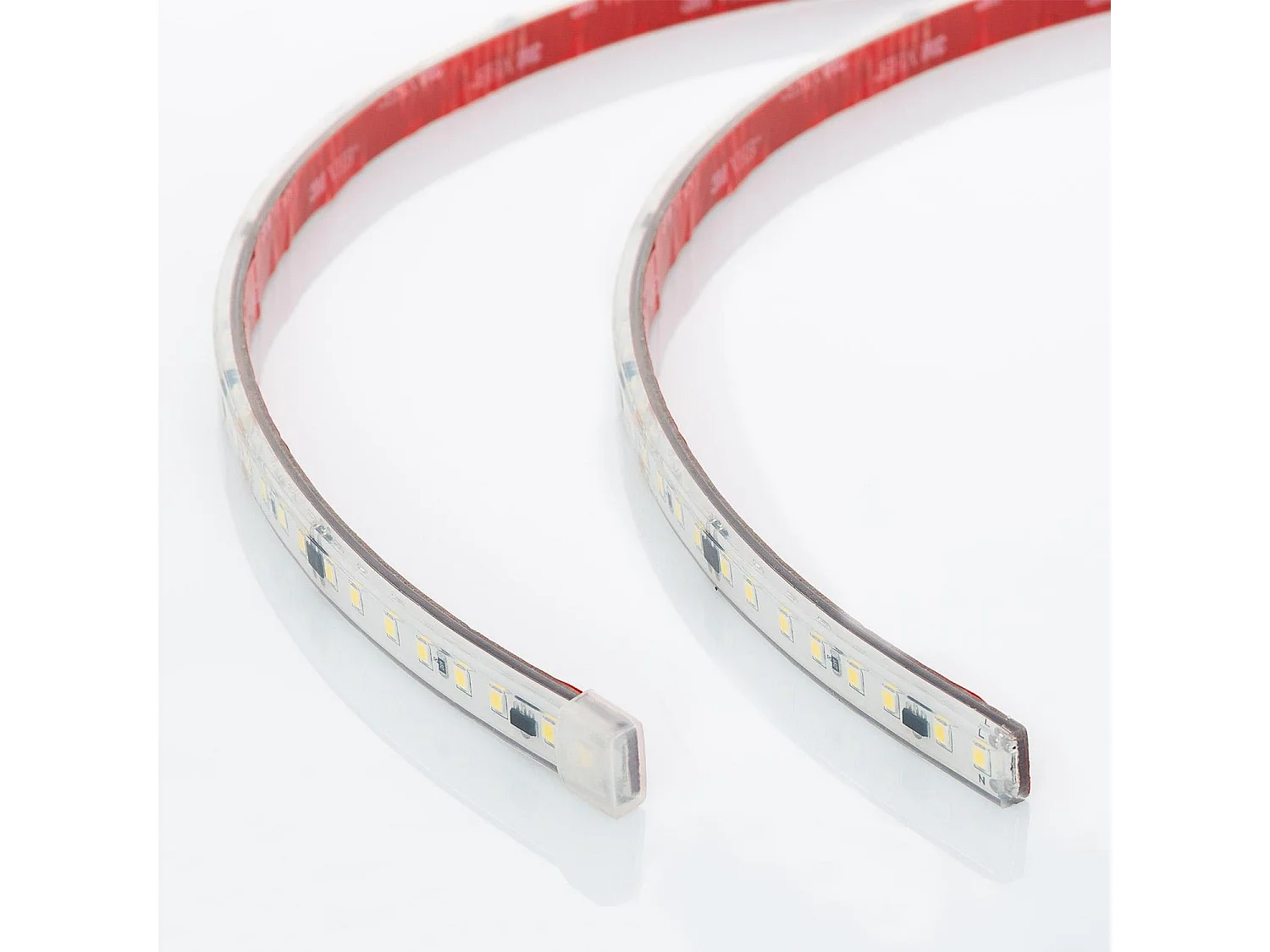 Tira LED Regulable 220V SMD Autorrectificada 120 LED/m 14W/m 1680lm/m SILICONE FLEX Ancho 12mm Corte 10cm IP67 a Medida 2700K Blanco Cálido 4 m