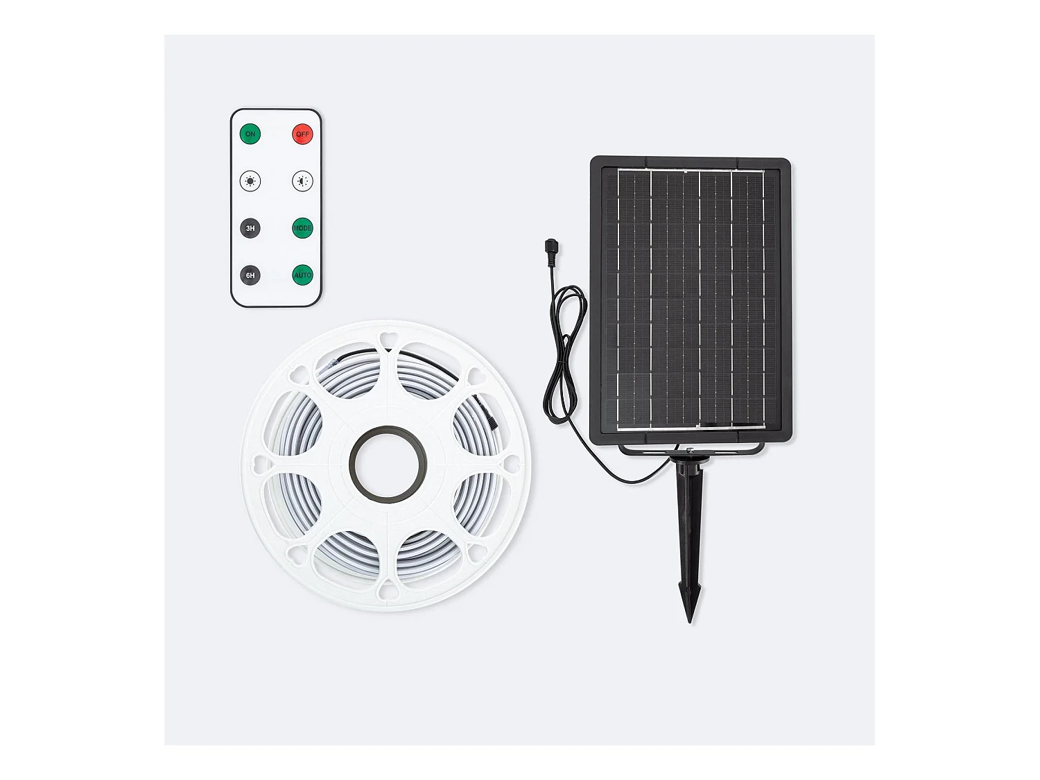 Ruban LED Extérieur Solaire 24V DC SMD2835 30 LED/m 15m IP65 Largeur 12mm Coupe 100 cm RGB