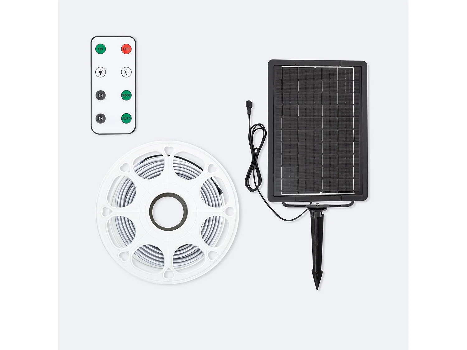 Ruban LED Extérieur Solaire 24V DC SMD2835 30 LED/m 15m IP65 Largeur 12mm Coupe 100 cm RGB