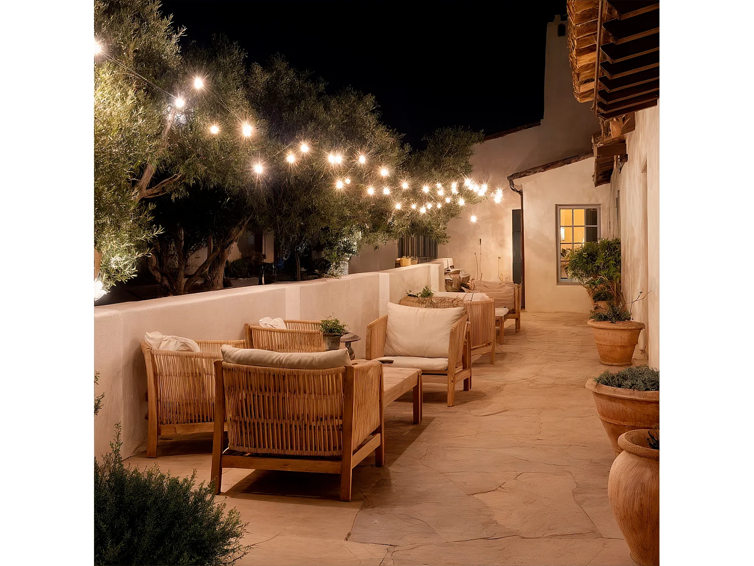 Guirlande Extérieure avec 5m Noire + 5 Ampules Filament LED E27 24V Noir