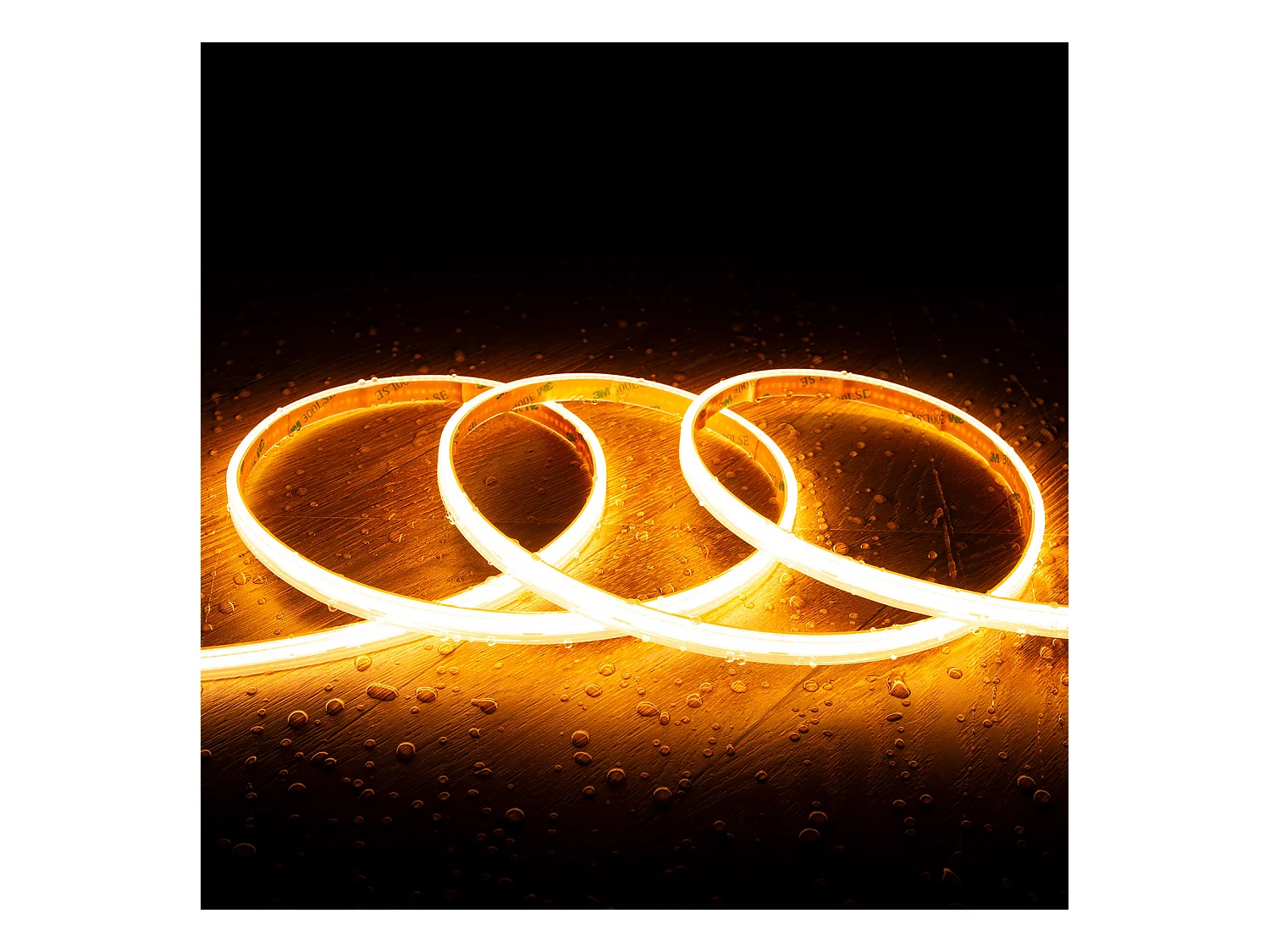 Bobina 5m Striscia LED 24V COB 320 LED/m 10W/m 1000lm/m Larga 10mm IP65 CRI90 Taglio 5cm 2200K Super Caldo