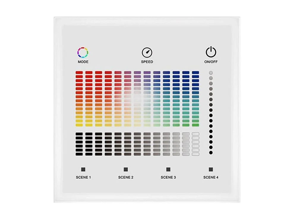 Variateur Mural tactile pour ruban LED 12/24V DC RGBW DMX RGBW