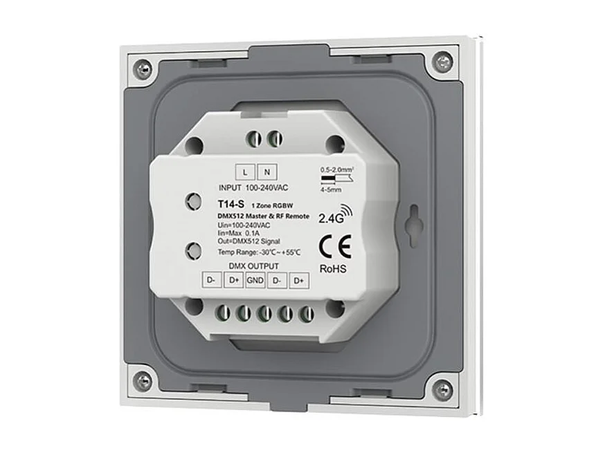 Variateur Mural tactile pour ruban LED 12/24V DC RGBW DMX RGBW