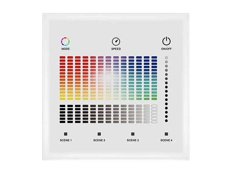 Variateur Mural tactile pour ruban LED 12/24V DC RGBW DMX RGBW