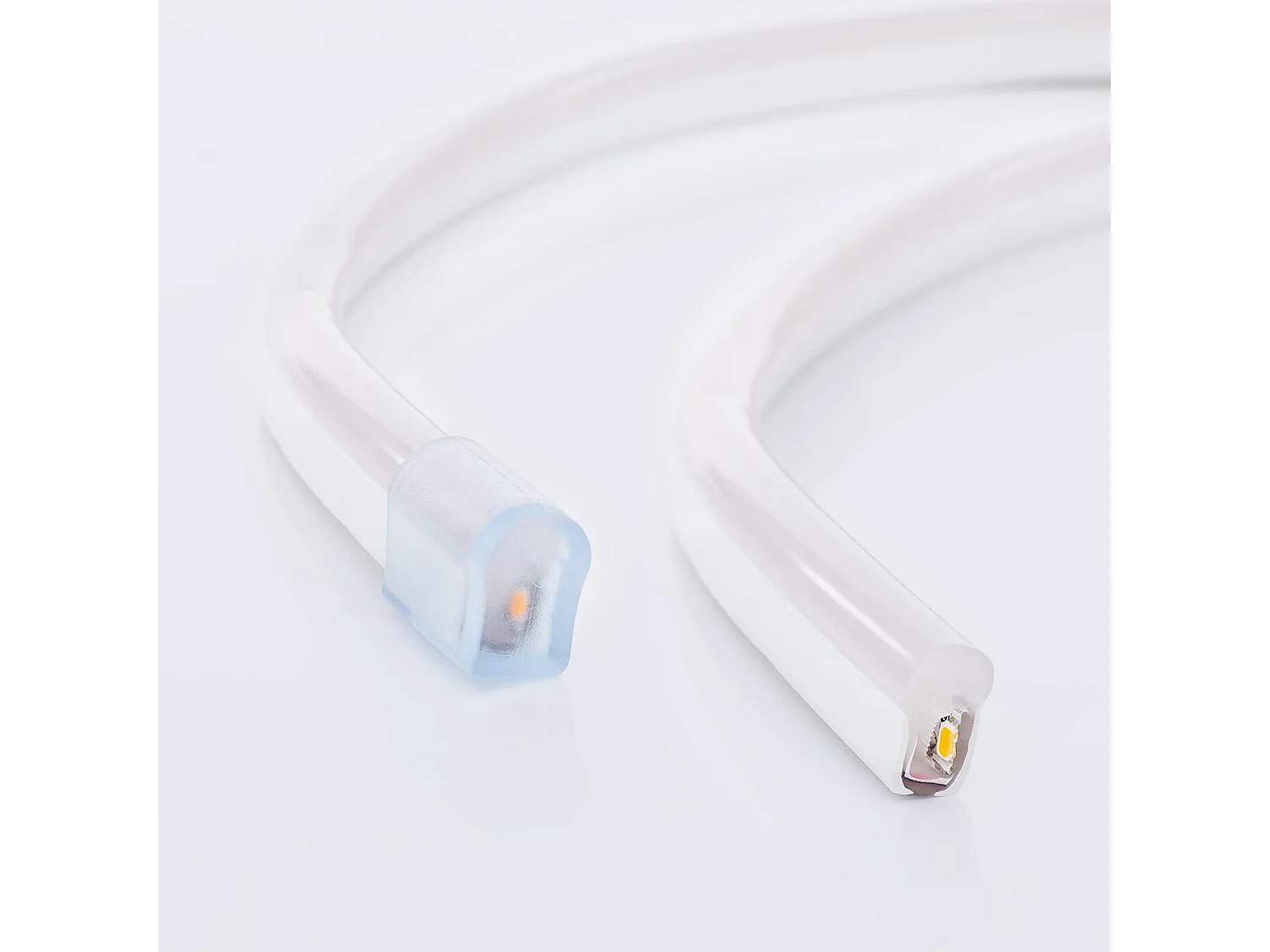 Striscia LED Neon Regolabile 220V SFLEX8 8W/m IP65 Taglio 100cm Bianco Freddo 15 m