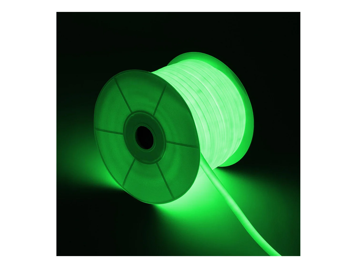 Ruban LED Néon Dimmable 220V BOBINE 50m Vert Circulaire 360 9W/m Coupe 100cm IP67 Vert