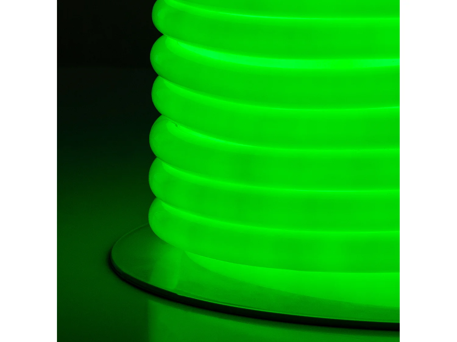 Bobina 50m Striscia LED Neon Regolabile 220V Verde Circolare 360 9W/m IP67 Taglio 100cm Verde