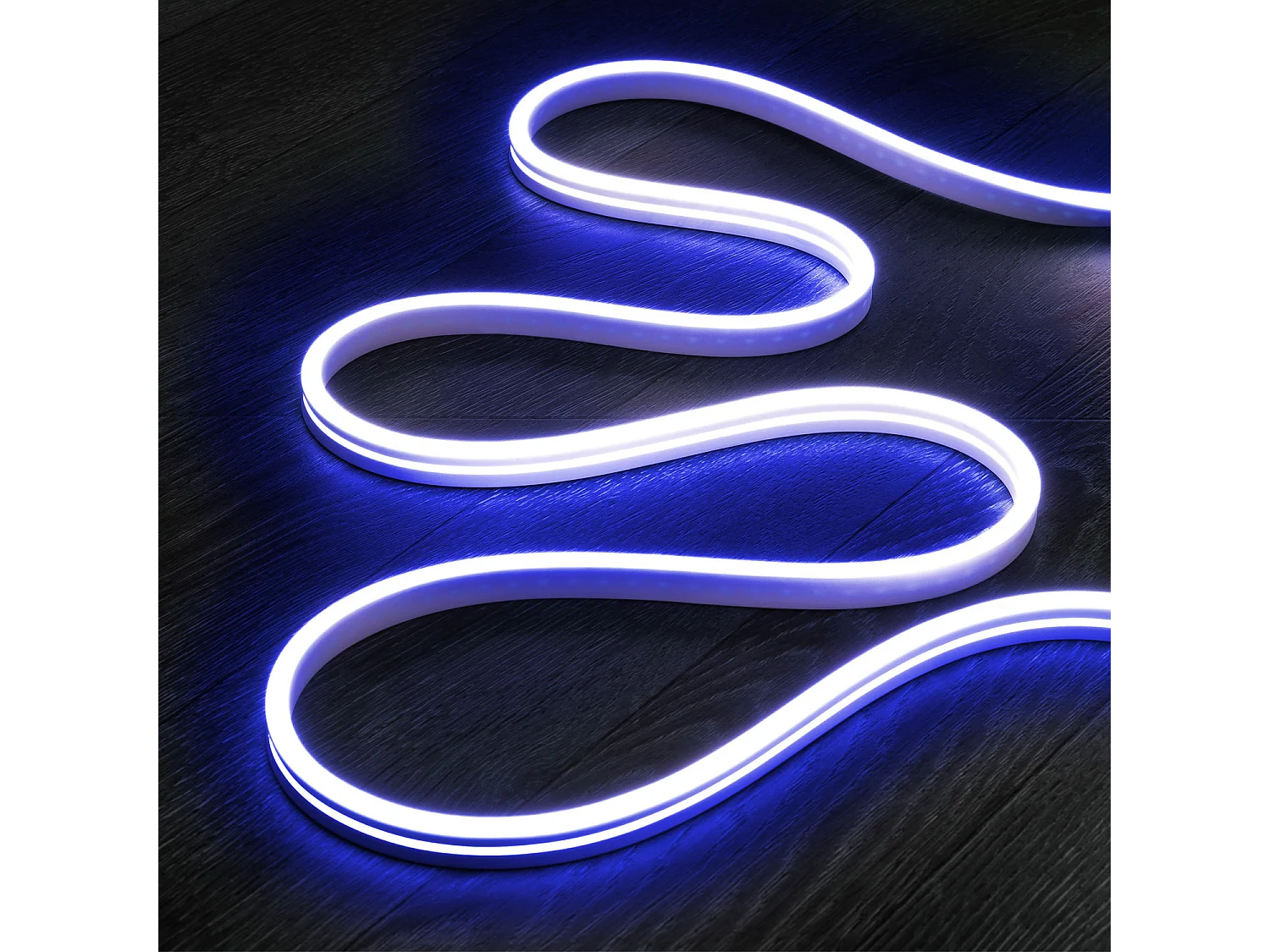 Ruban LED Néon 24V 9.5W/m Coupe 5cm IP65 NFLEX6 Sur mesure Bleu 3 m