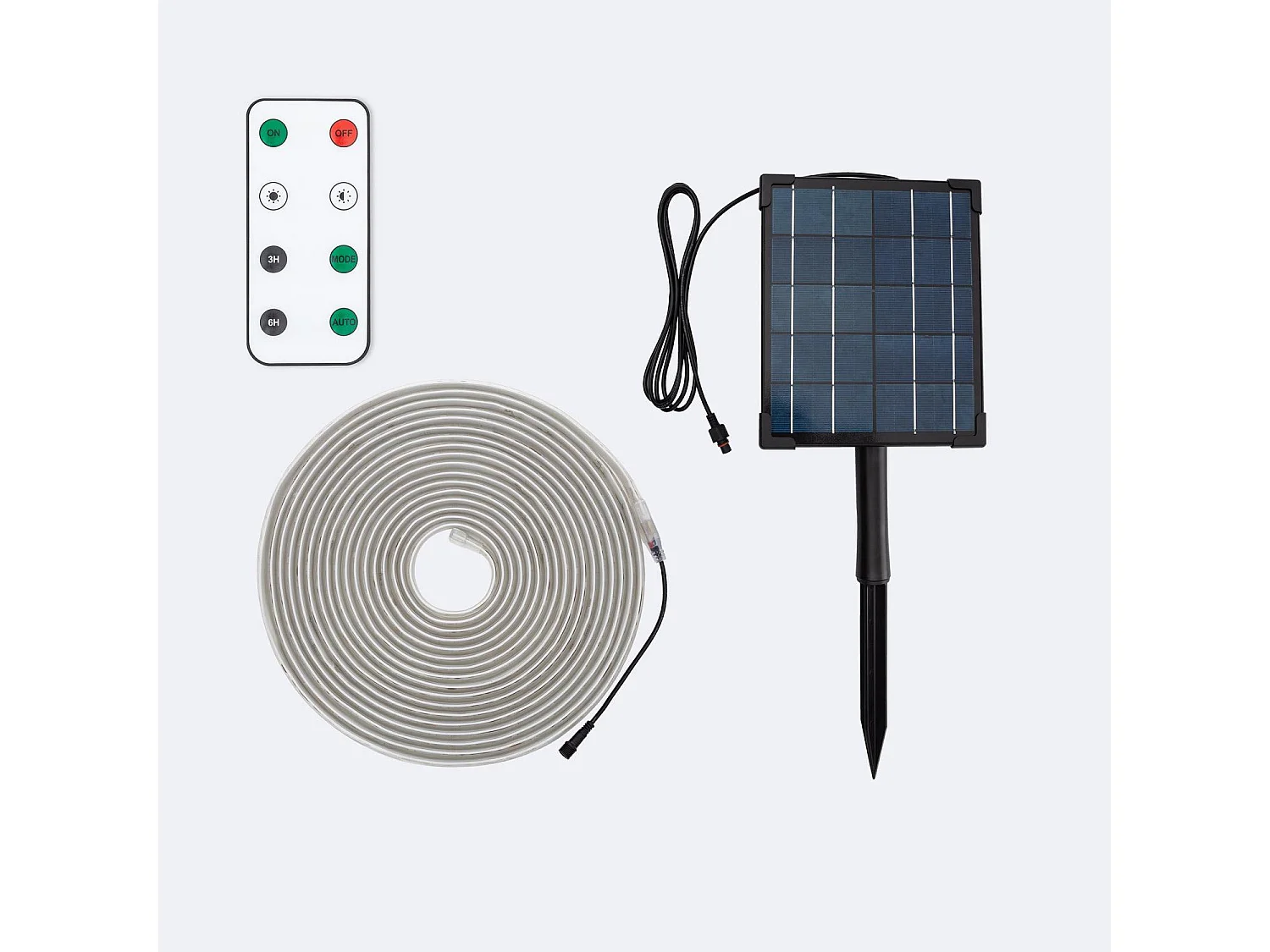 Bobina 10m Striscia LED per Esterni Solare 24V DC SMD2835 60 LED/m Larga 12 mm IP65 Taglio 100cm RGB