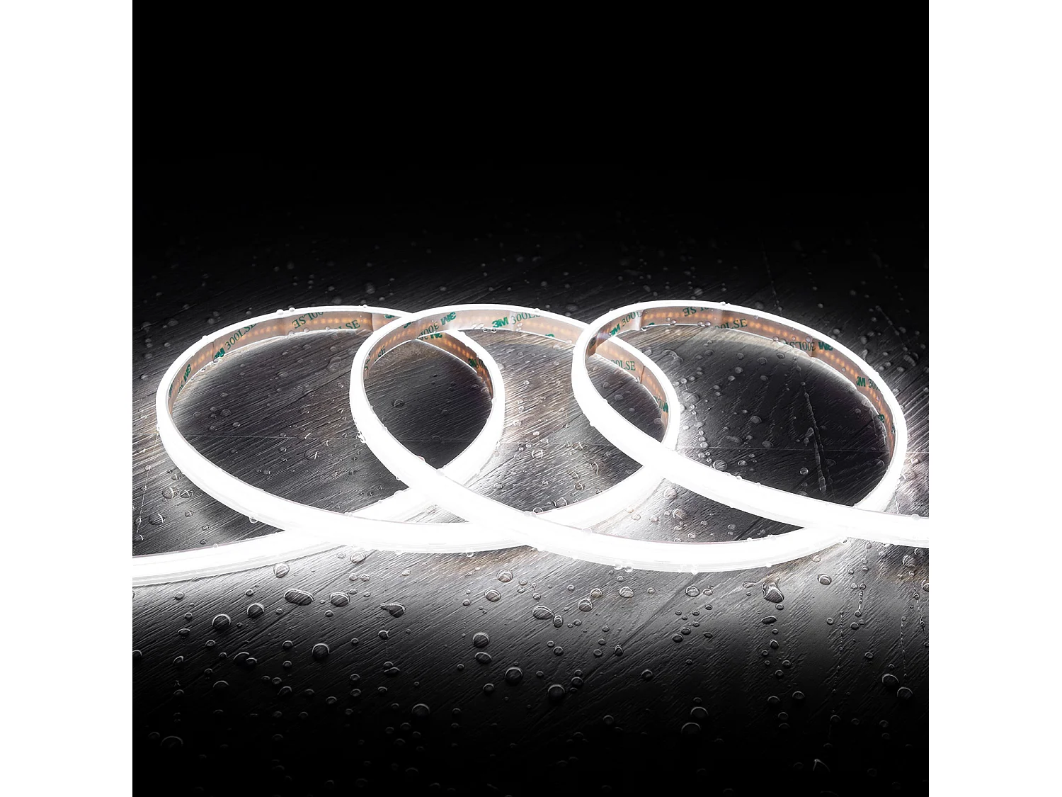 Tira LED 24V COB 320 LED/m 5m 10W/m 1000lm/m Ancho 10mm Corte 5cm IP65 CRI90 6000K Blanco Frío