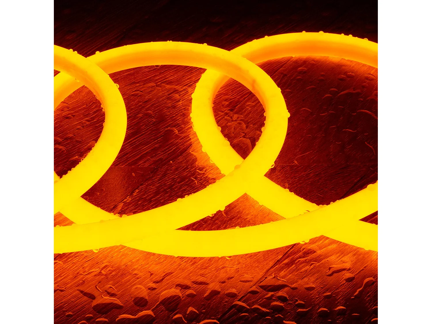 Tira LED Neón Regulable 220V Circular SFLEX17 8W/m Corte 100cm IP65 a Medida Naranja 50 m