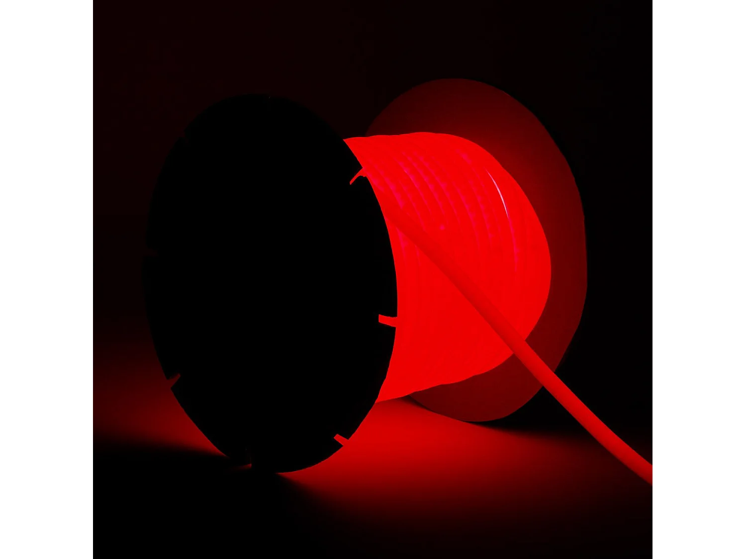 Bobina 50m Striscia LED Neon Regolabile 220V Circolare SFLEX17 8W/m IP65 Taglio 100cm Rosso