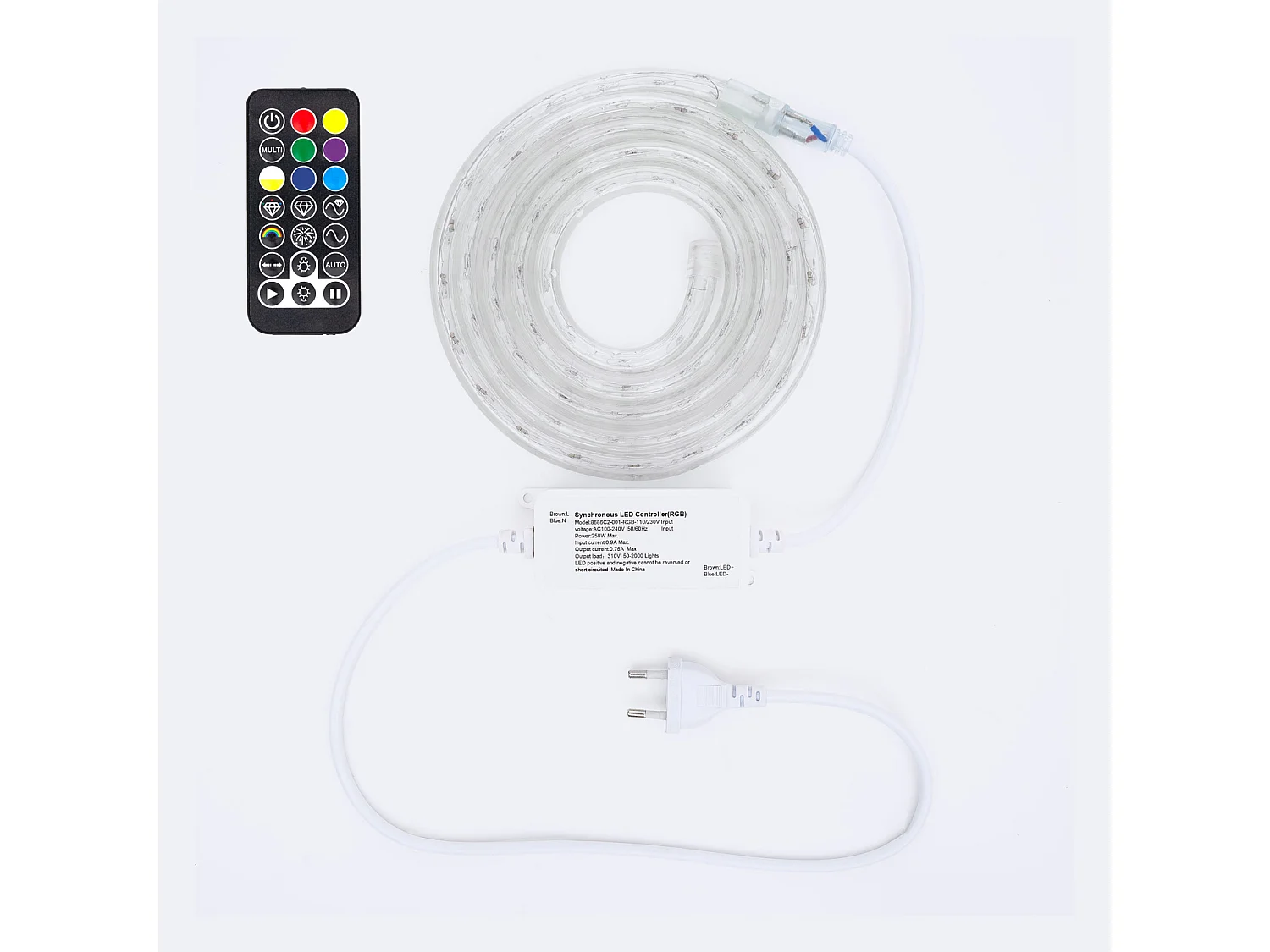 Tubo Flessibile LED Circolare 220V AC 36 LED/m RGB IP65 Taglio 100cm RGB 4 m