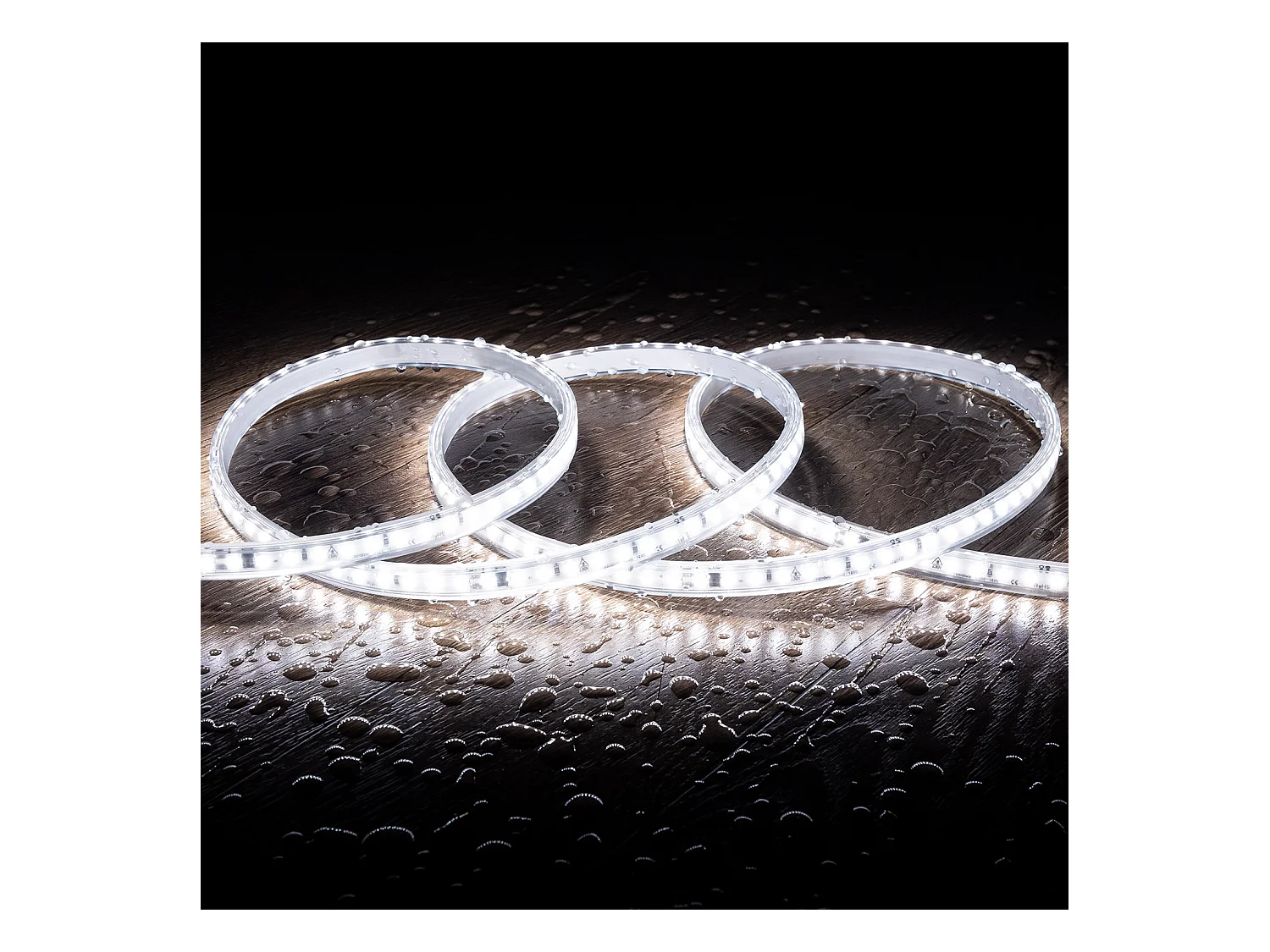 Striscia LED Regolabile 220V SMD Autorettificata 120 LED/m 10W/m 1000lm/m Larga 12mm IP65 Taglio 10cm 6000K Bianco Freddo 3 m