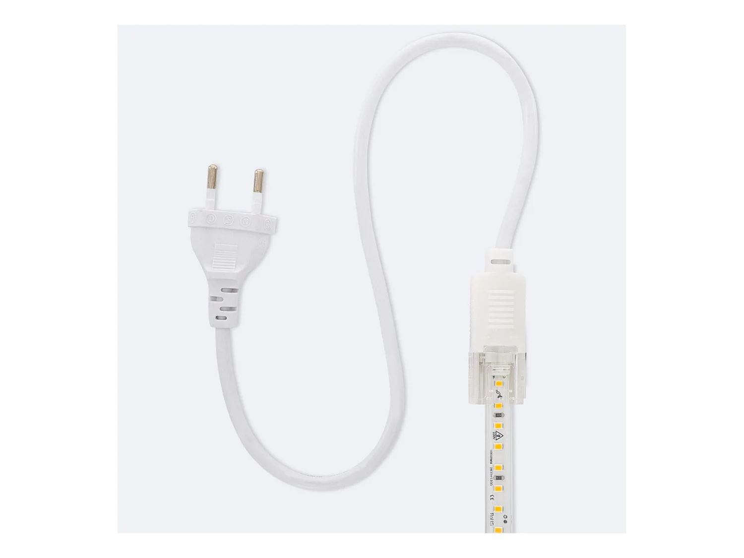 Striscia LED Regolabile 220V SMD Autorettificata 120 LED/m 10W/m 1000lm/m Larga 12mm IP65 Taglio 10cm 6000K Bianco Freddo 3 m