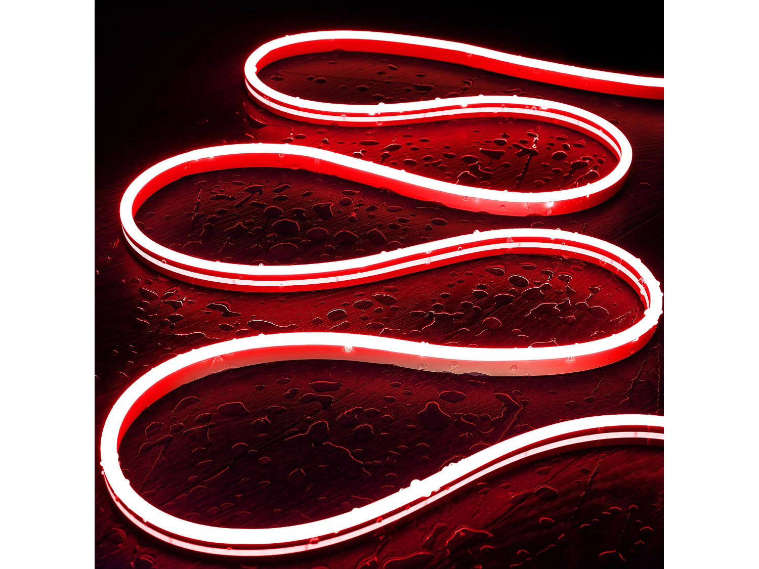 Ruban LED Néon 24V 8W/m FreeCut IP65 NFLEX6 Sur mesure Rouge 3 m