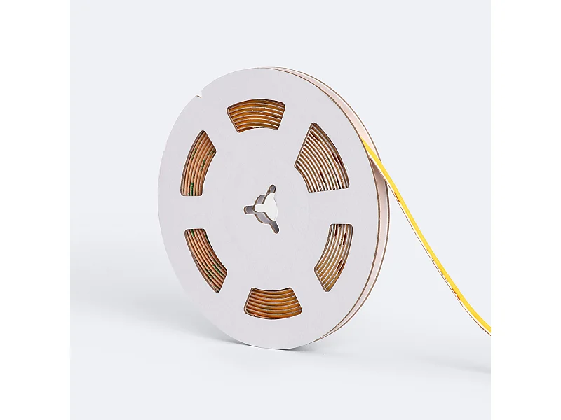 Tira LED 24V COB 320 LED/m 5m 7W/m 840 lm/m Ancho 5mm Superestrecha Corte 5 cm IP20 CRI90 2700K Blanco Cálido