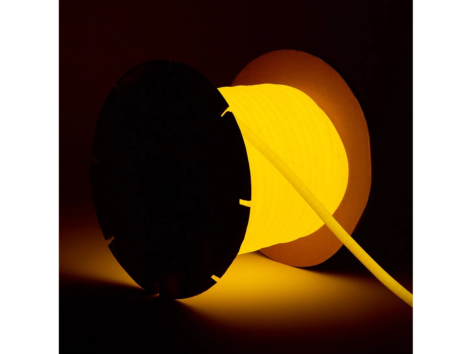 Ruban LED Néon Dimmable 220V BOBINE 50m Circulaire SFLEXx17 8W/m Coupe 100cm IP65 Orange