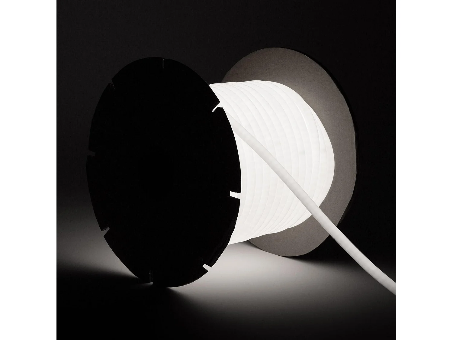 Bobine Gaine Néon LED Dimmable  220V Circlaire SFLEX14 50 Mètres IP65 Coupe 100 cm Blanc froid