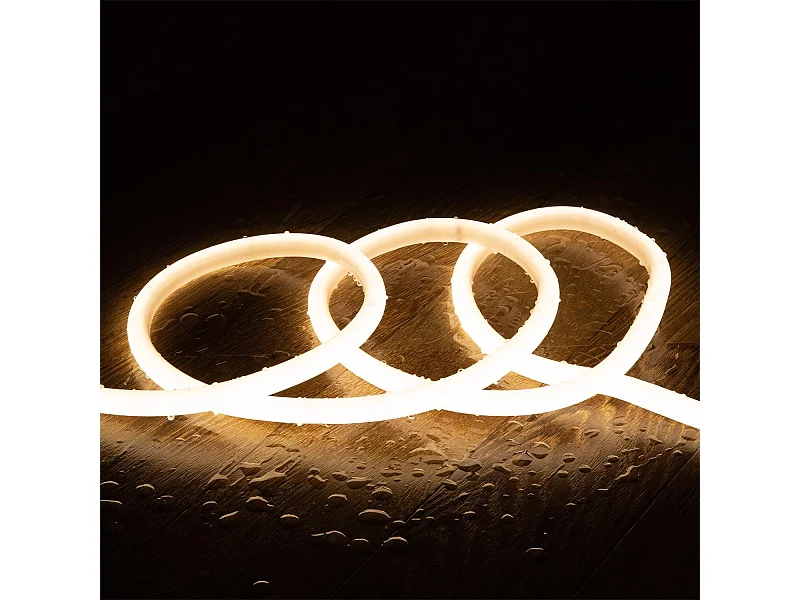 Striscia LED Neon Regolabile 220V Circolare 8W/m SFLEX14 IP65 Taglio 100cm Bianco Naturale 50 m