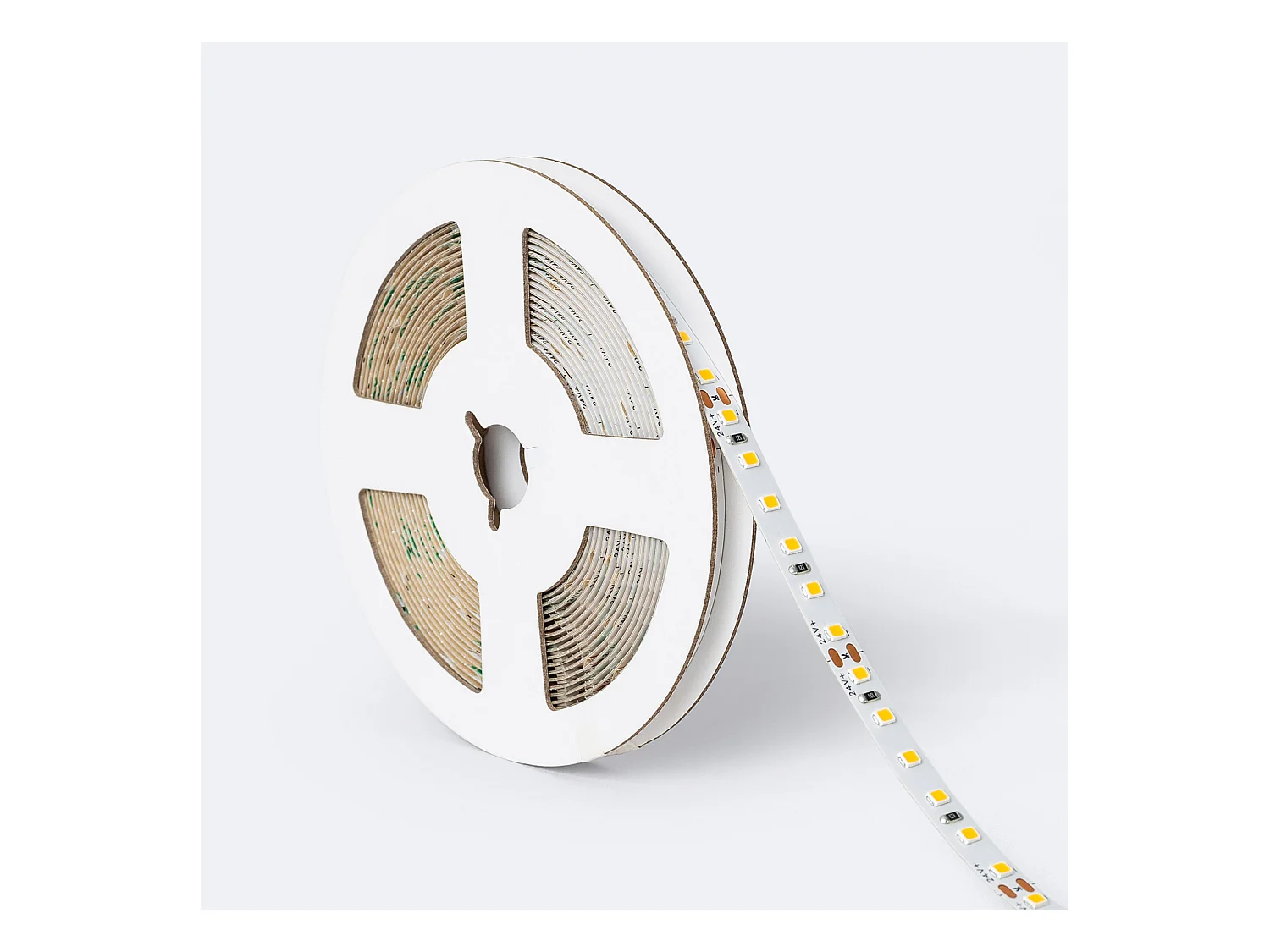 Ruban LED 24V SMD 120 LED/m 5m 16W/m 2000lm/m High Lumen Largeur 8mm Coupe 5cm IP20 2700K Blanc chaud