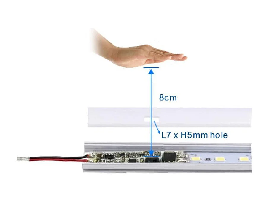 Mini Sensor Interruptor Sin Contacto para Tiras LED 12-24V DC Monocolor / CCT / RGB / RGBW / RGBWW