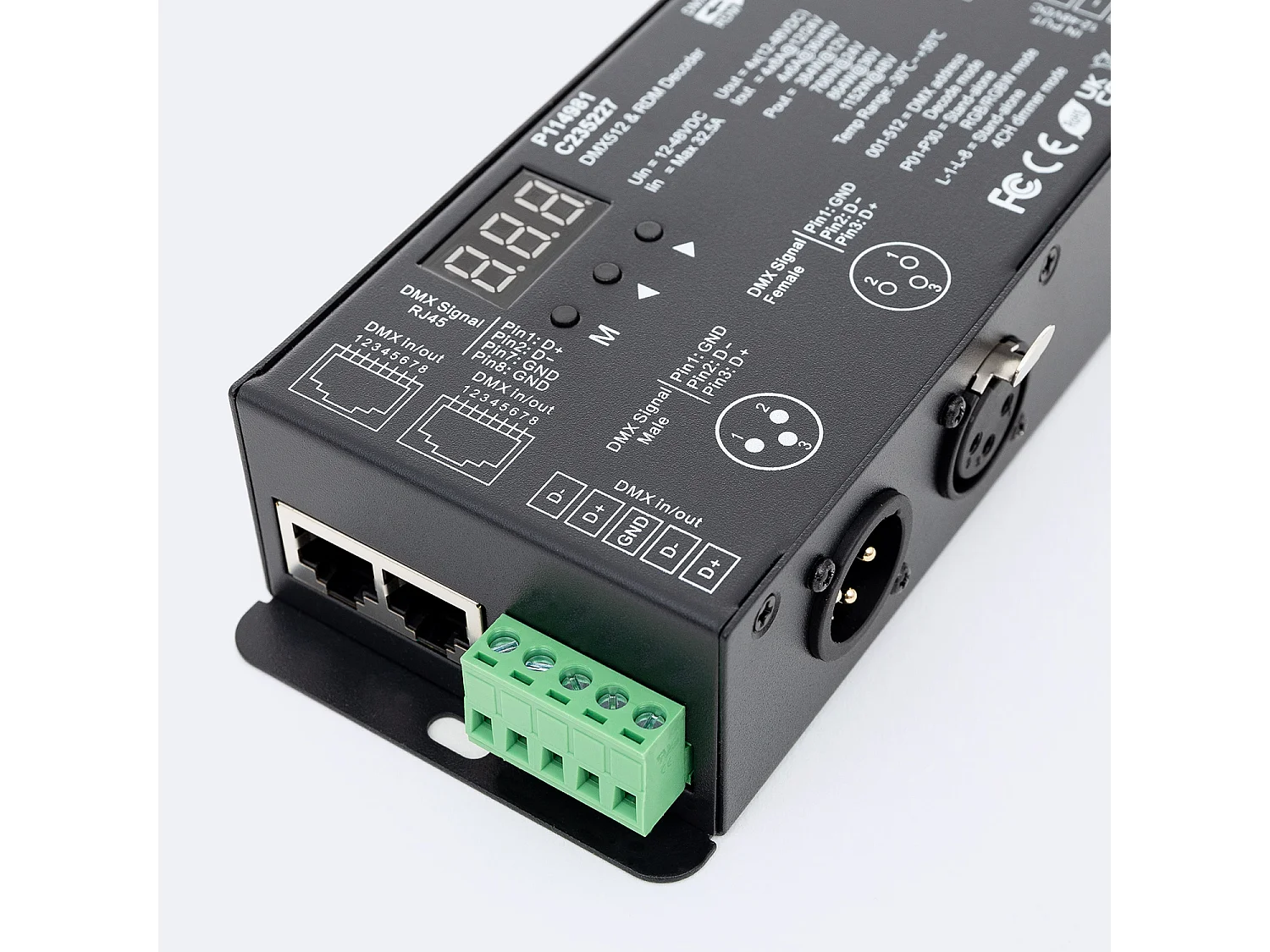 Decodificador DMX512 & RDM 12-48V DC RGBW 4 Canales RGB/RGBW