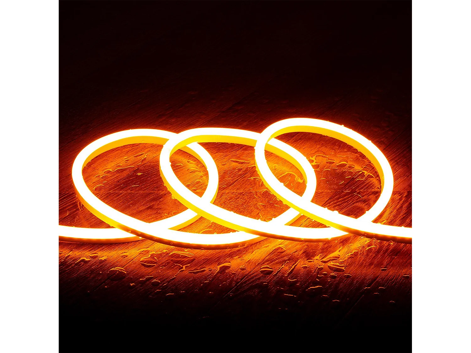 Striscia LED Neon Regolabile 220 V 8 W/m Taglio ogni 100 cm IP65 N-FLEX8 su Misura Arancione 2 m