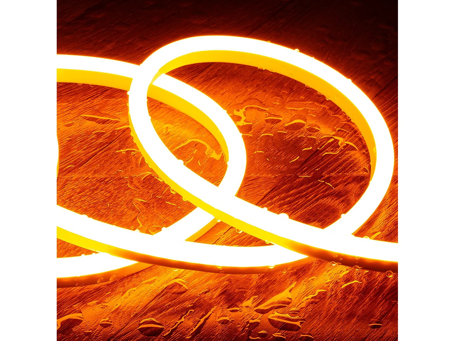 Striscia LED Neon Regolabile 220 V 8 W/m Taglio ogni 100 cm IP65 N-FLEX8 su Misura Arancione 2 m