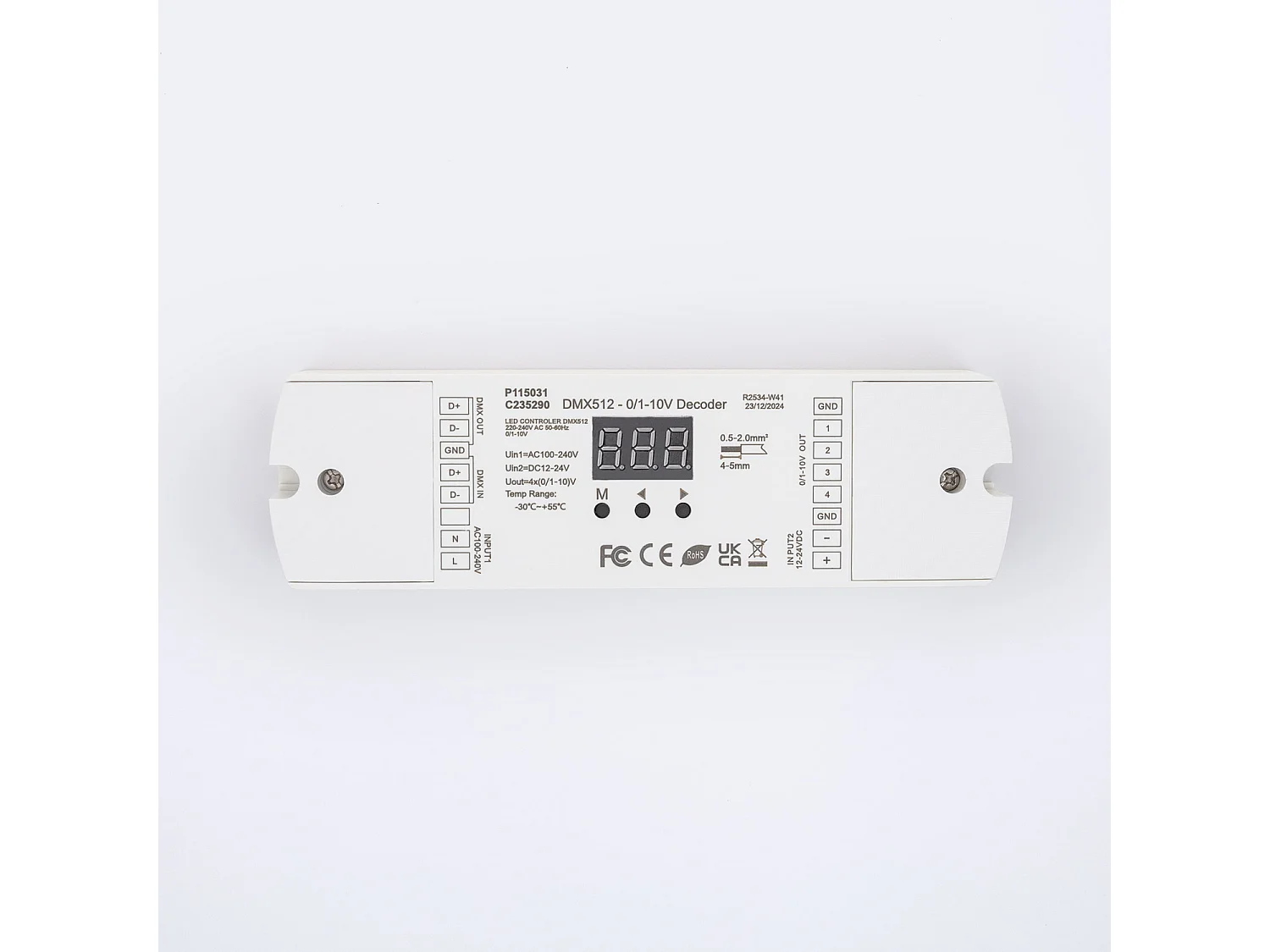 Convertitore DMX512 a 0/1-10V 4 Canali Bianco