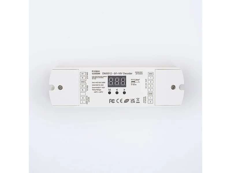 Convertitore DMX512 a 0/1-10V 4 Canali Bianco