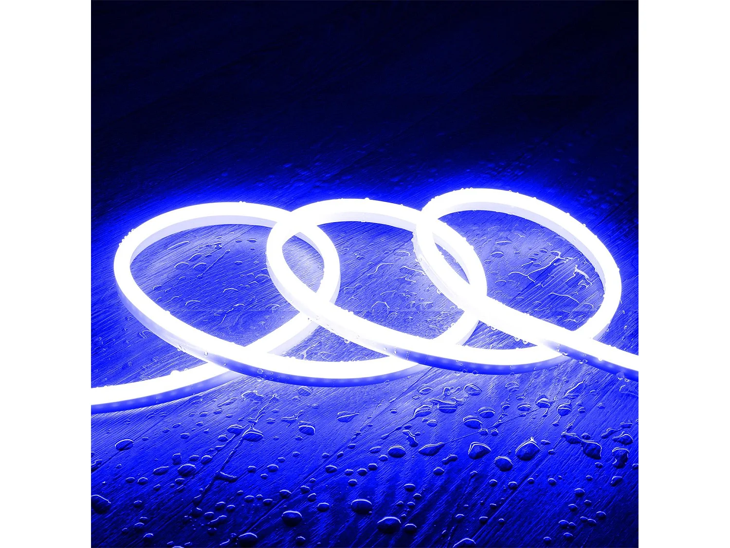 Striscia LED Neon Regolabile 220 V 8 W/m Taglio ogni 100 cm IP65 N-FLEX8 su Misura Blu 2 m