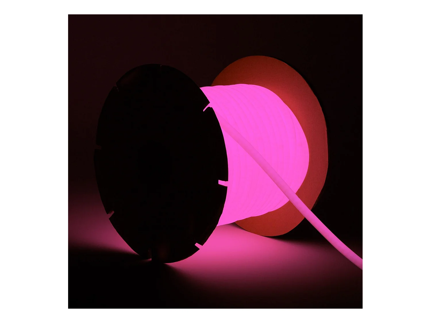 Ruban LED Néon Dimmable 220V BOBINE 50m Circulaire SFLEXx17 8W/m Coupe 100cm IP65 Rose