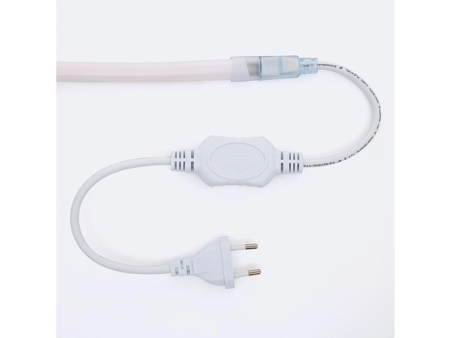 Striscia LED Neon Regolabile 220 V Circolare 8 W/m Taglio da 100 cm IP65 N-FLEX17 su misura Rosa 4 m