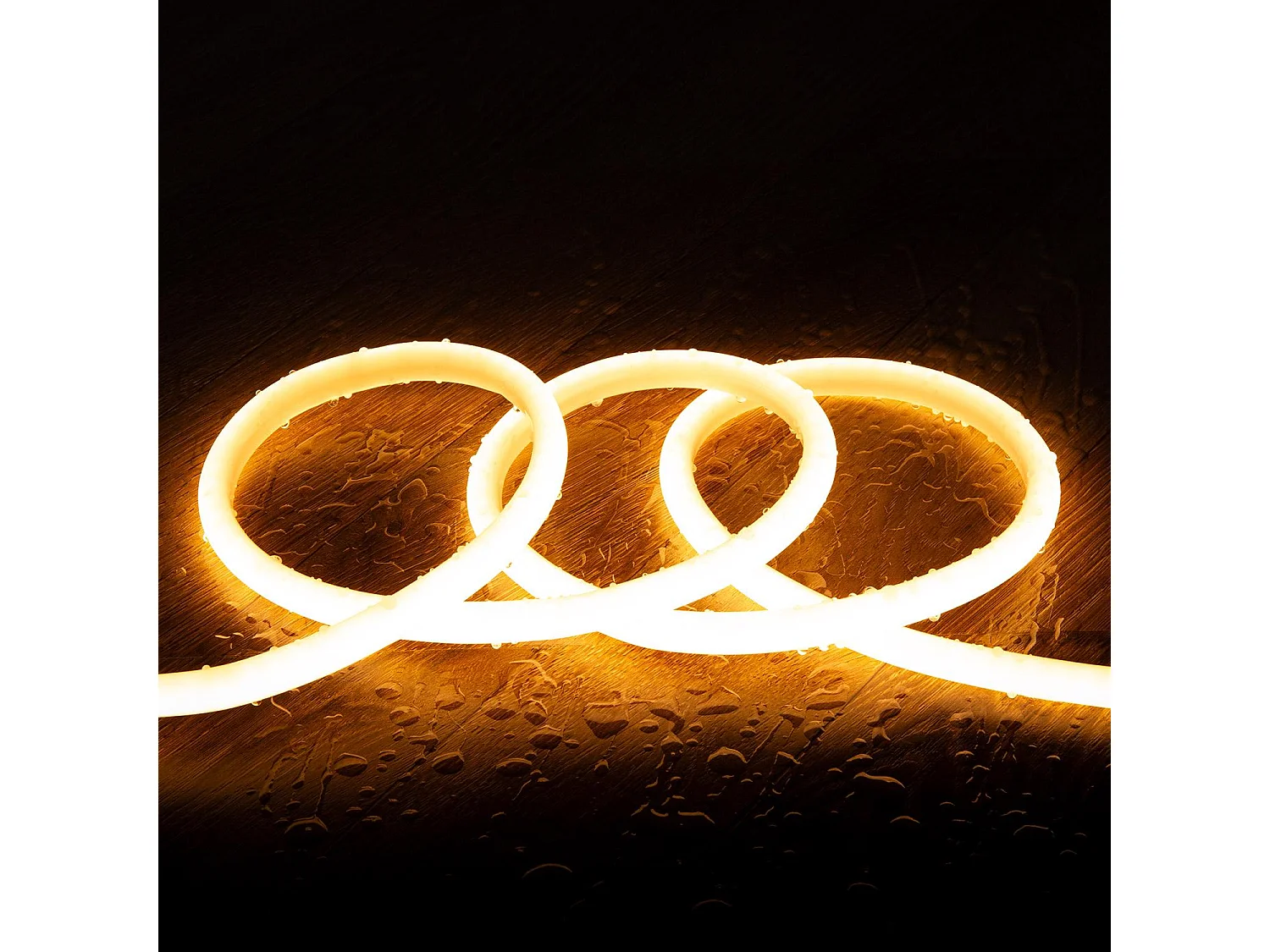 Striscia LED Neon Regolabile 220V Circolare 8W/m SFLEX14 IP65 Taglio 100cm Bianco Caldo 3 m